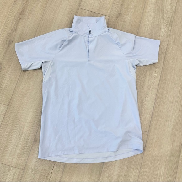 lululemon athletica Other - Lululemon Mens short sleeve hidden snap front Polo lilac Blue purple Medium